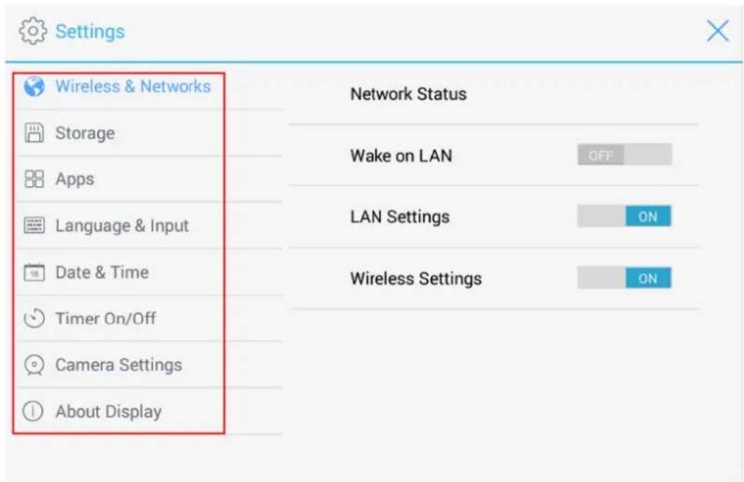 Newline TruTouch X9 - System Settings - 1