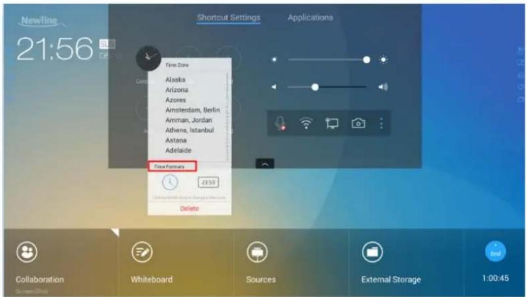Newline TruTouch X9 - Clock Settings - 2
