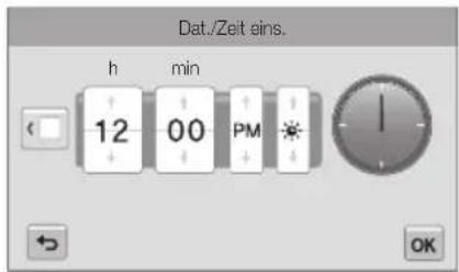 Dat./Zeit eins. h min 12 00 PM OK