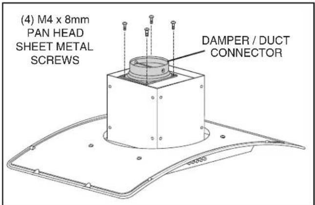 (4) M4 x 8mm PAN HEAD SHEET METAL SCREWS DAMPER / DUCT CONNECTOR