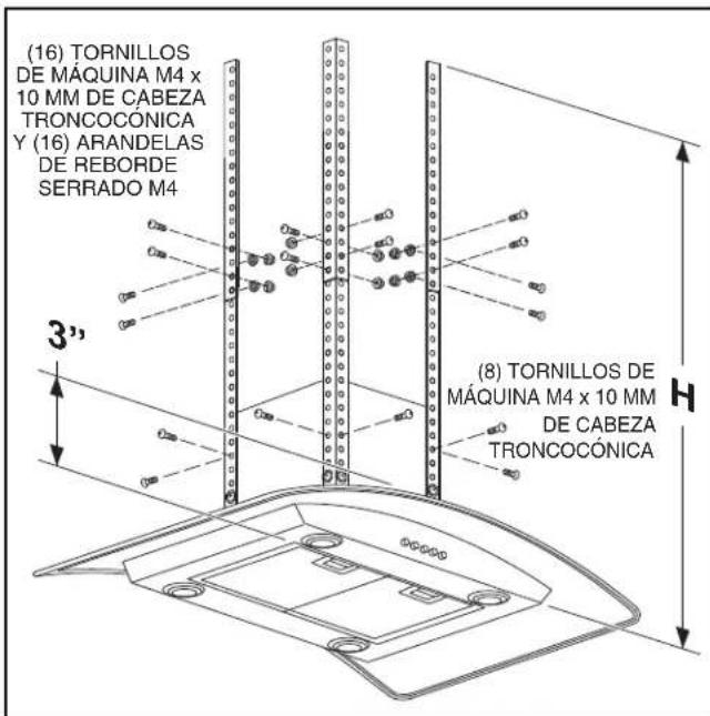 (16) TORNILLOS DE MÁQUINA M4 x 10 MM DE Cabeza TRONCOCÓNICA Y (16) ARANDELAS DE REBORDE SERRADO M4 3" (8) TORNILLOS DE MÁQUINA M4 x 10 MM DE Cabeza TRONCOCÓNICA