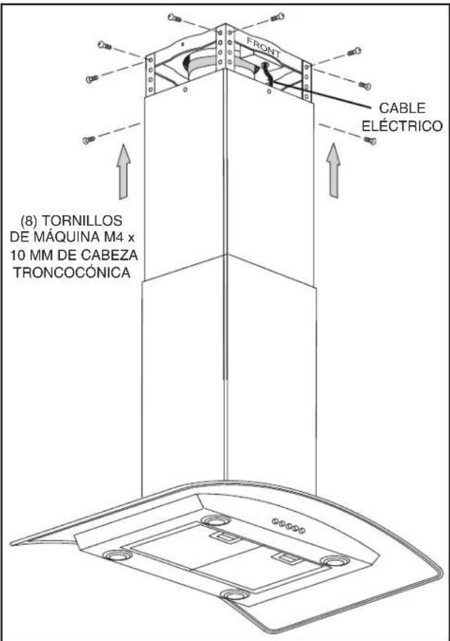 (8) TORNILLOS DE MÁQUINA M4 x 10 MM DE CABEZA TRONCOCÓNICA FRONT CABLE ELÉCTRICO