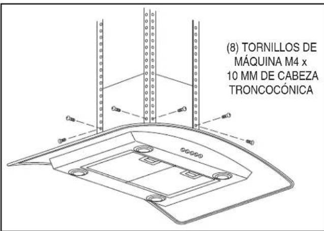 (8) TORNILLOS DE MÁQUINA M4 x 10 MM DE CABEZA TRONCOCÓNICA