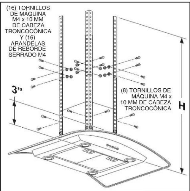 (16) TORNILLOS DE MÁQUINA M4 x 10 MM DE CABEZA TRONCOCÓNICA Y (16) ARANDELAS DE REBORDE SERRADO M4 (8) TORNILLOS DE MÁQUINA M4 x 10 MM DE CABEZA TRONCOCÓNICA