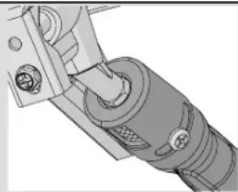 Mechanical assembly diagram showing a clamping mechanism with no visible text or symbols