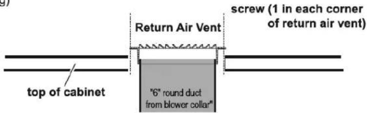 Zephyr ZPIE24AW - To install the return air vent to top of the cabinet: - 1