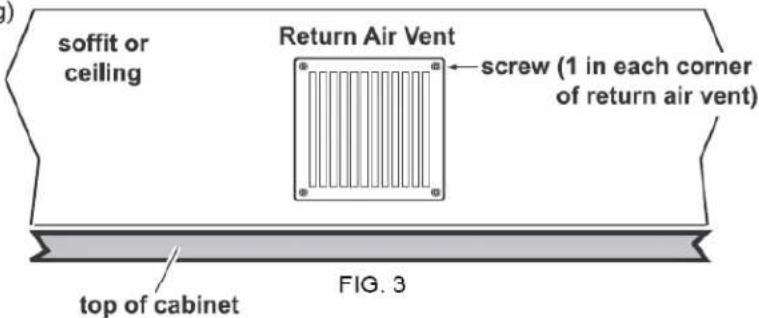 Zephyr ZPIE24AW - To install the return air vent to a soffit or ceiling: - 1
