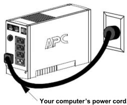 APC Your computer's power cord.