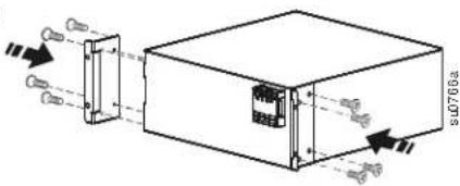Technical diagram showing a device with labeled ports and directional arrows indicating flow or movement.