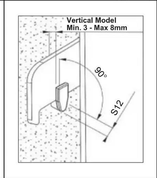 Vertical Model Min. 3 - Max 8mm 90° S12