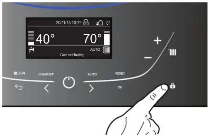 20/11/15 10:22 40° 70° AUTO Central Heating COMPORT AUTO RESET OK + -