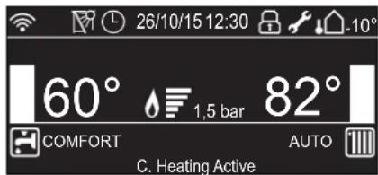 26/10/15 12:30 -10° 60° 1,5 bar 82° COMFORT AUTO C. Heating Active