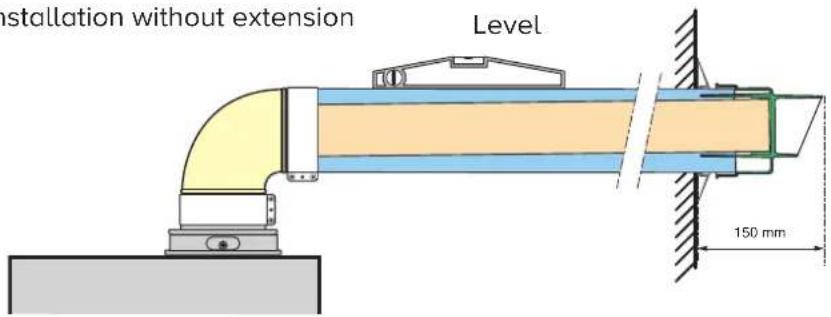 Installation without extension Level 150 mm
