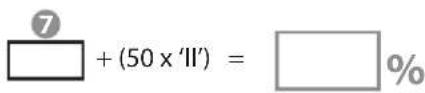 ⑦ + (50 x 'II') = %