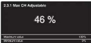 2.3.1 Max CH Adjustable 46 % Maximum value 100% Minimum value 0%