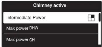 Chlmney active Intermediate Power Max power DHW Max power CH