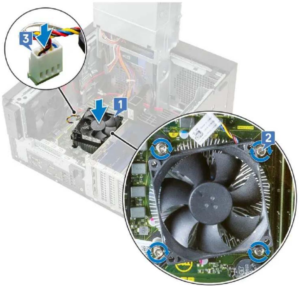 DELL Precision 363 - Installing heat sink assembly—65 W or 80 W - 1