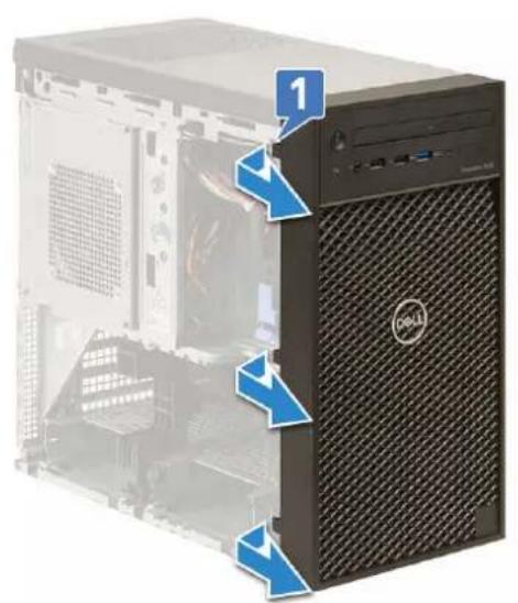 DELL Precision 363 - Removing the front bezel - 1