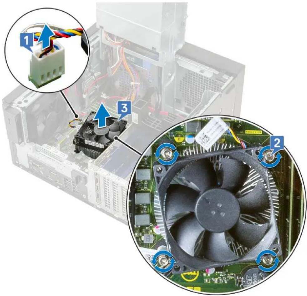 DELL Precision 363 - Removing heat sink assembly—65 W or 80 W - 2
