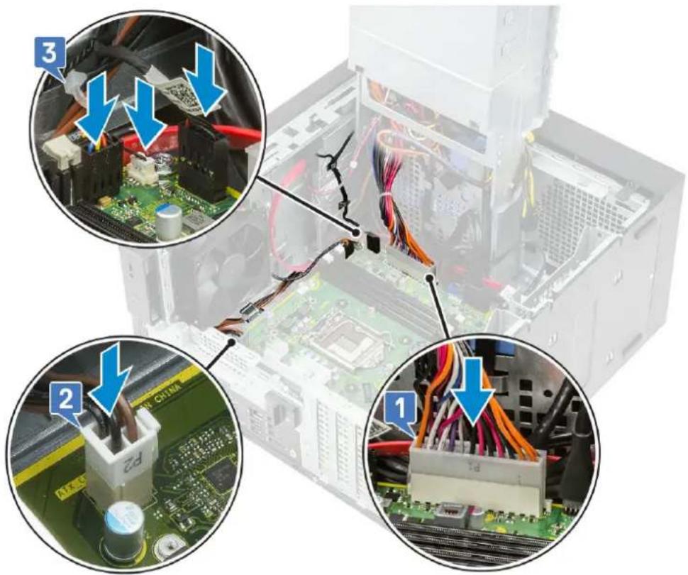 DELL Precision 363 - Route and connect the following cables: - 1