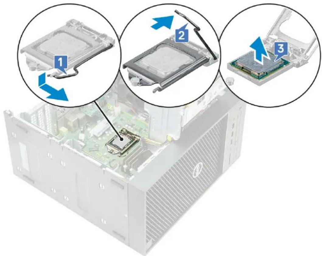 DELL Precision 363 - Removing the processor - 1