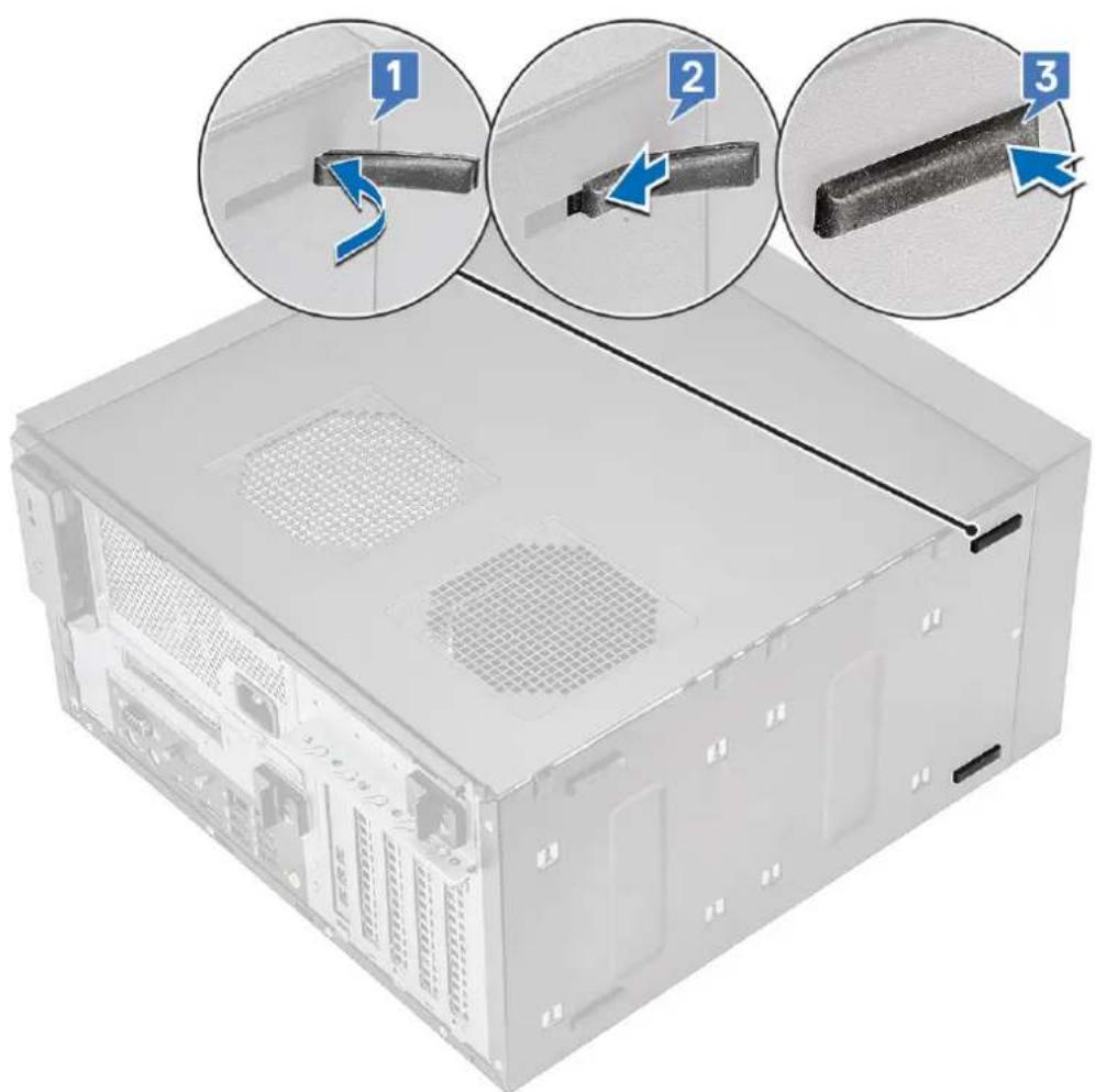 DELL Precision 363 - Installing the chassis rubber feet - 1