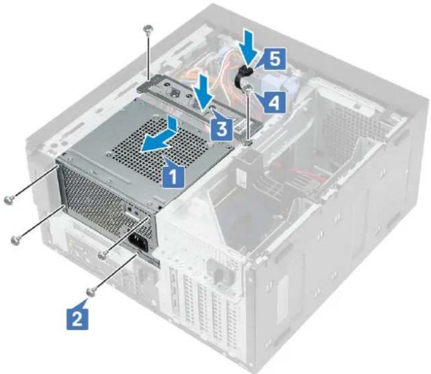 DELL Precision 363 - Installing the power supply unit - 1