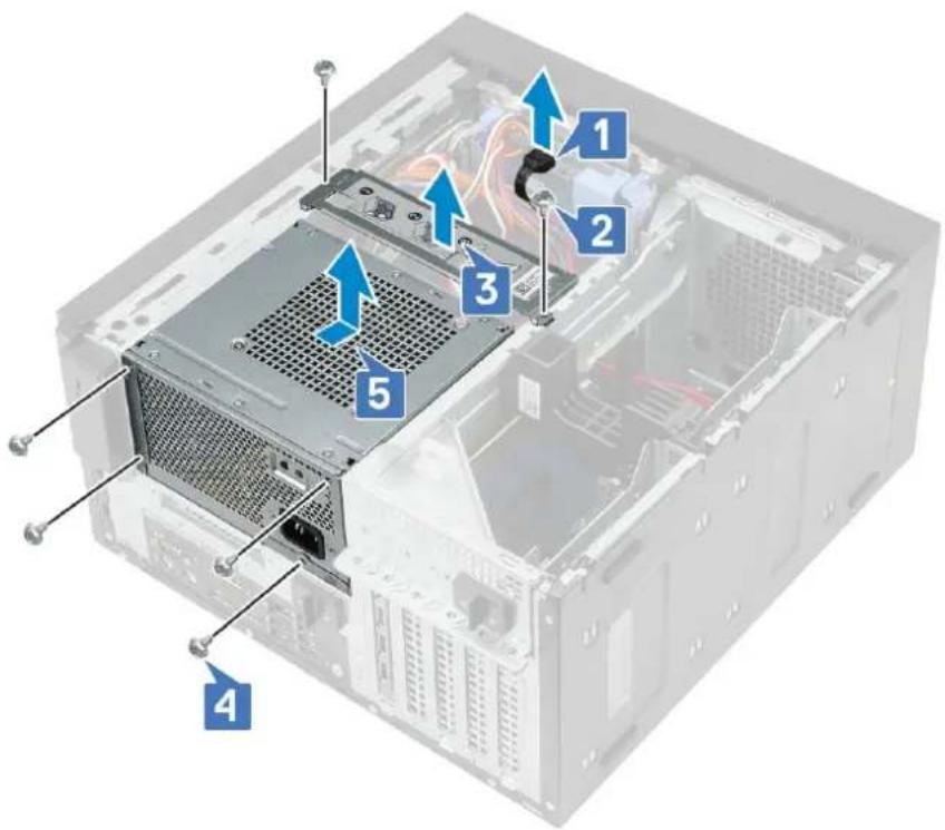 DELL Precision 363 - Removing the power supply unit - 3