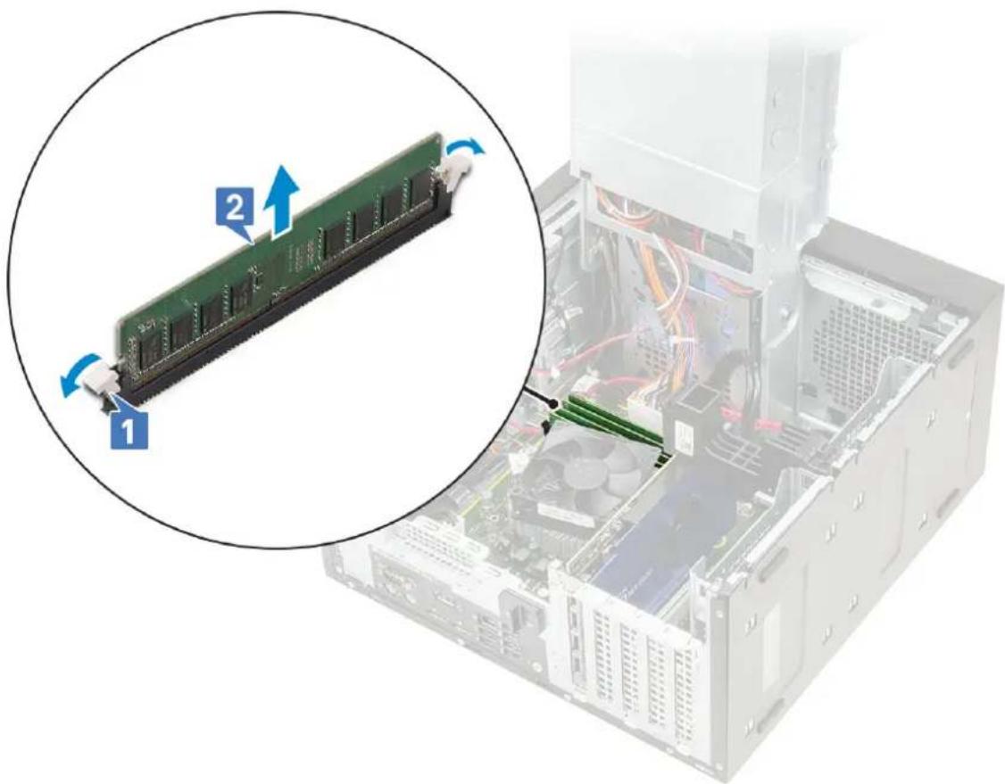 DELL Precision 363 - Removing the memory module - 1