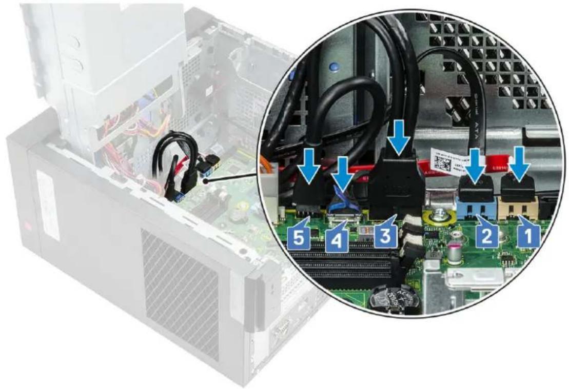 DELL Precision 363 - Route and connect the following cables: - 1
