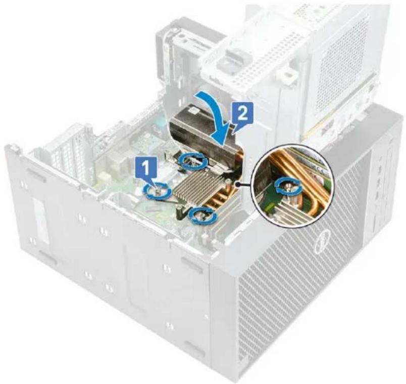 DELL Precision 363 - Installing blower and heat sink assembly—95 W - 2