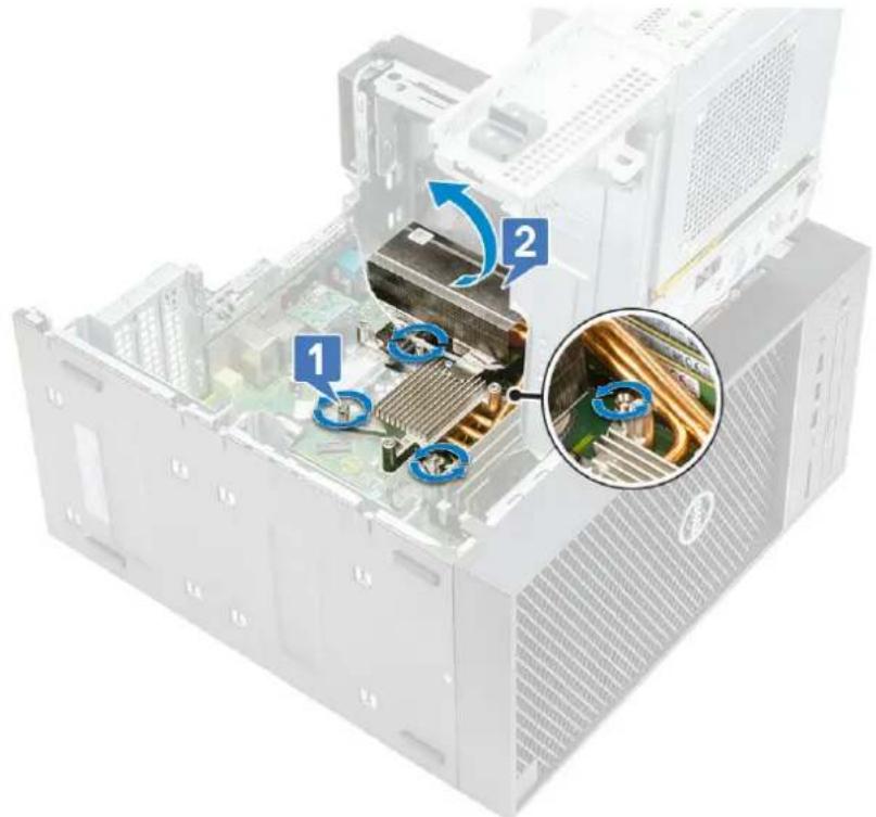 DELL Precision 363 - Removing blower and heat sink assembly—95 W - 2
