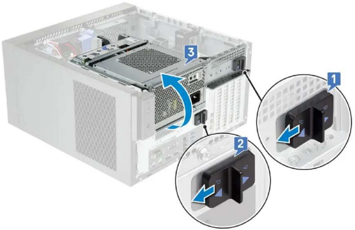 DELL Precision 363 - Opening the PSU hinge - 1
