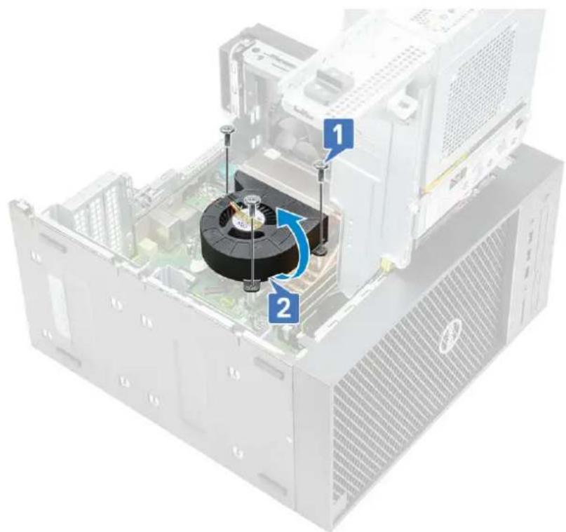 DELL Precision 363 - Removing blower and heat sink assembly—95 W - 1