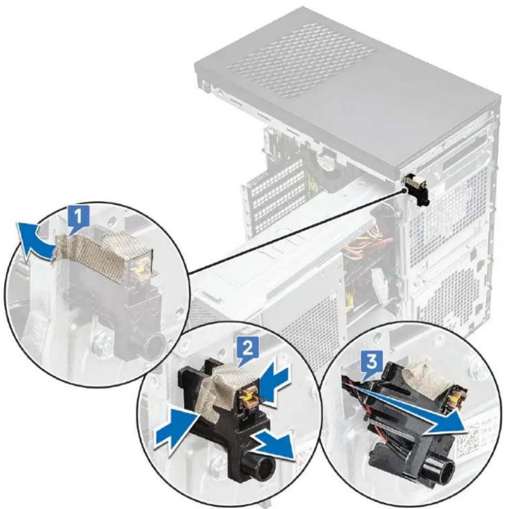DELL Precision 363 - Removing power button module - 2