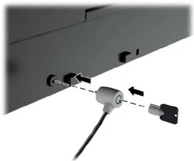 HP Z24i G2 - Installing a Cable Lock - 1
