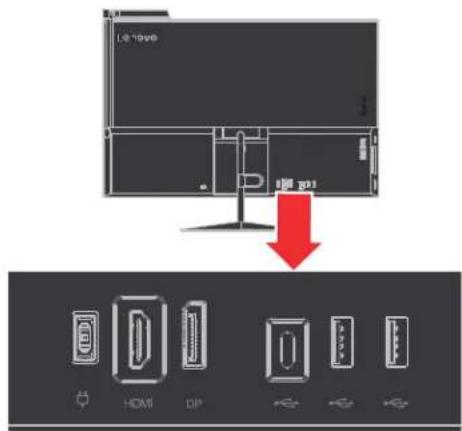 LENOVO ThinkVision X1 - Connecting and turning on your monitor - 2