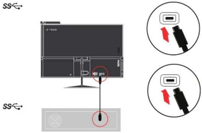LENOVO ThinkVision X1 - Connecting and turning on your monitor - 9