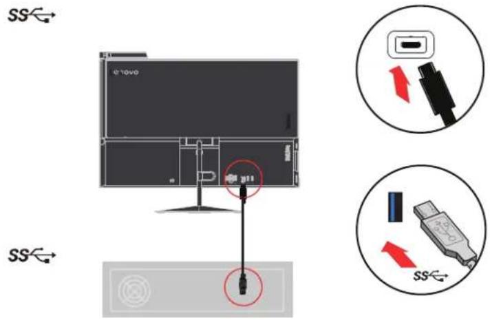 LENOVO ThinkVision X1 - Connecting and turning on your monitor - 10