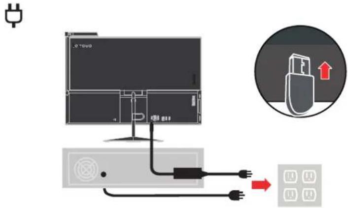 LENOVO ThinkVision X1 - Connecting and turning on your monitor - 14