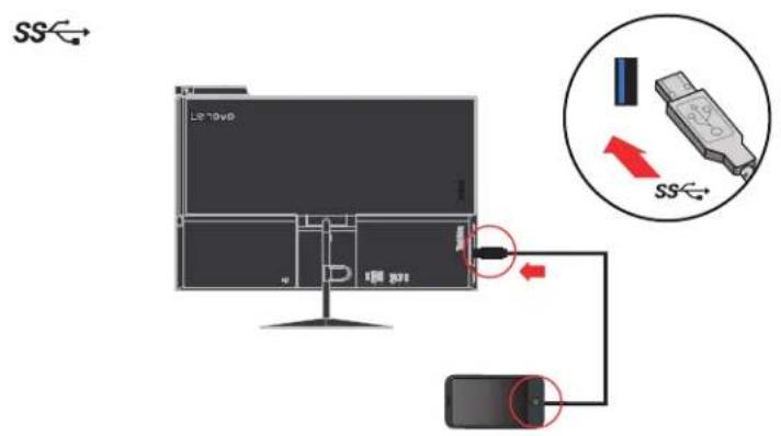 LENOVO ThinkVision X1 - Connecting and turning on your monitor - 12