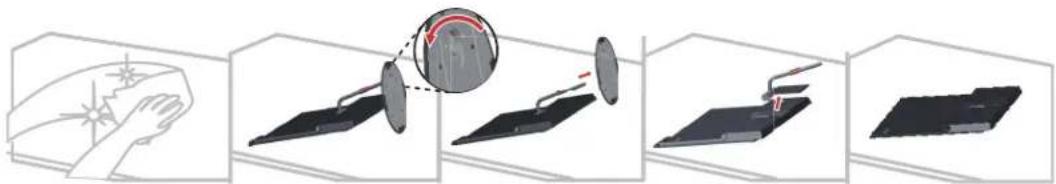 LENOVO ThinkVision X1 - Detaching the monitor base and stand - 1