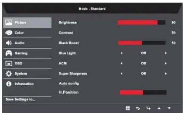 ACER Nitro RG270 - Adjusting the Picture - 1