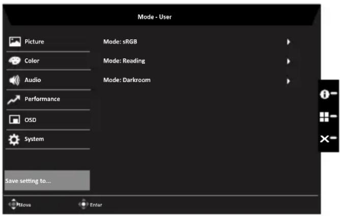 ACER KA272A - Save Setting to...(User mode only) - 1