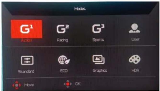 ACER Nitro XZ272P - Hot key1 (default: Standard mode) - 1