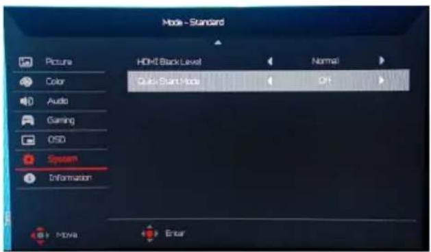 ACER Nitro XZ272P - Adjusting the System - 2