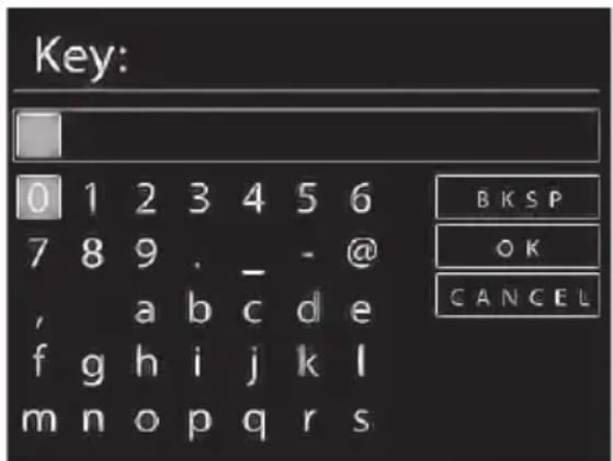 Key: 0 1 2 3 4 5 6 7 8 9 . _ - @ , a b c d e f g h i j k l m n o p q r s B K S P O K C A N C E L