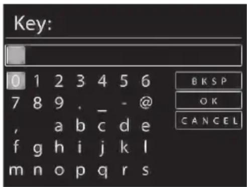 Key: 0 1 2 3 4 5 6 7 8 9 . _ - @ , a b c d e f g h i j k l m n o p q r s B K S P O K C A N C E L