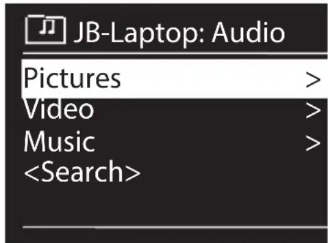 JB-Laptop: Audio Pictures > Video > Music >