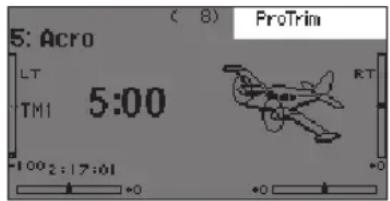 SPEKTRUM DX20 - To setup Left or Right ProTrim: - 2